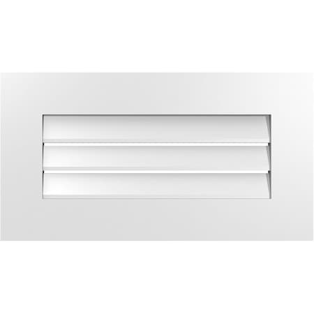 Ekena Millwork Vertical Surface Mount PVC Gable Vent: Functional, w/ 3-1/2"W x 1"P Standard Frame, 26"W x 14"H GVPVE26X1401SF